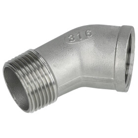 Stainless steel screw fitting elbow 45° 1" IT/ET