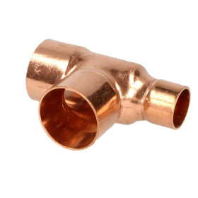 Soldered fitting copper T-piece reduced 12 x 8 x 12 mm